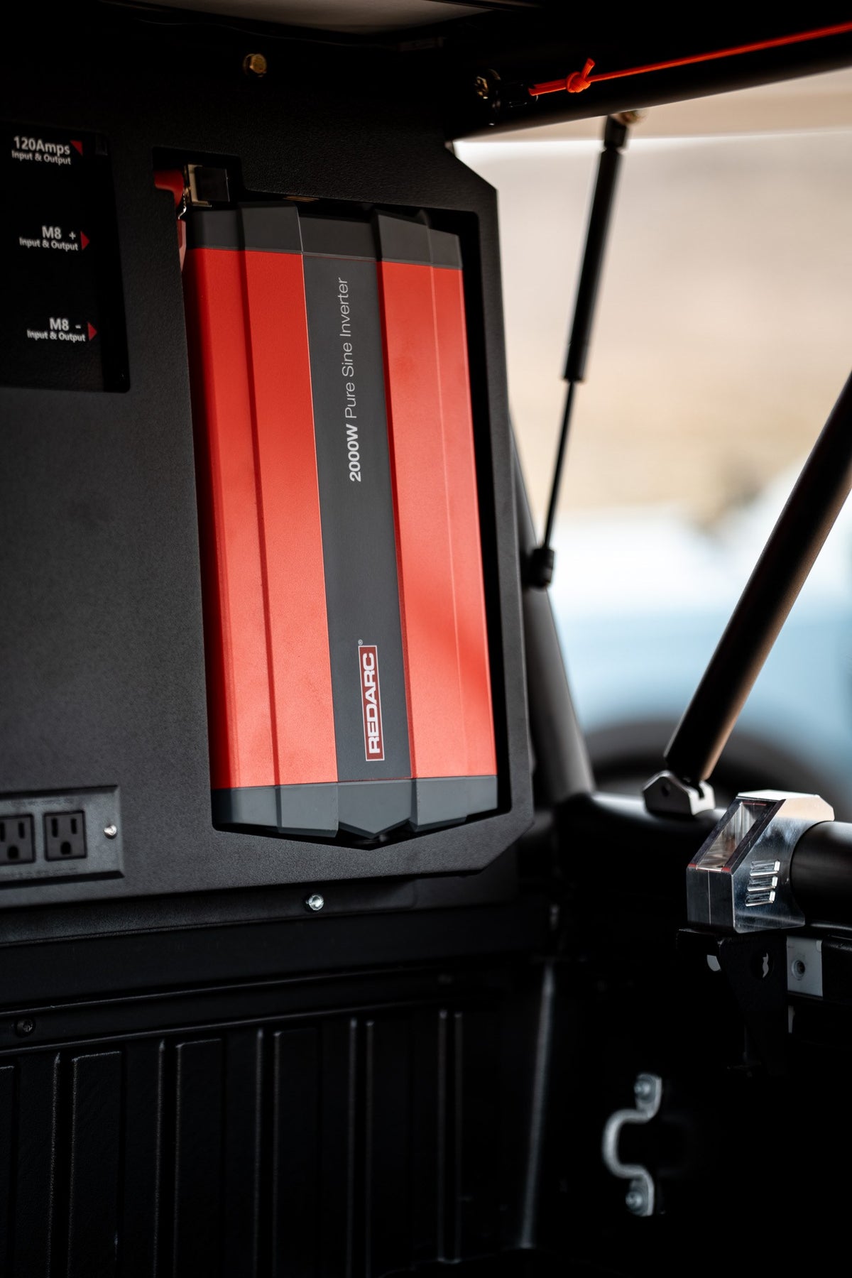 The Redarc inverter of the Power Wall Elite installed in a truck canopy
